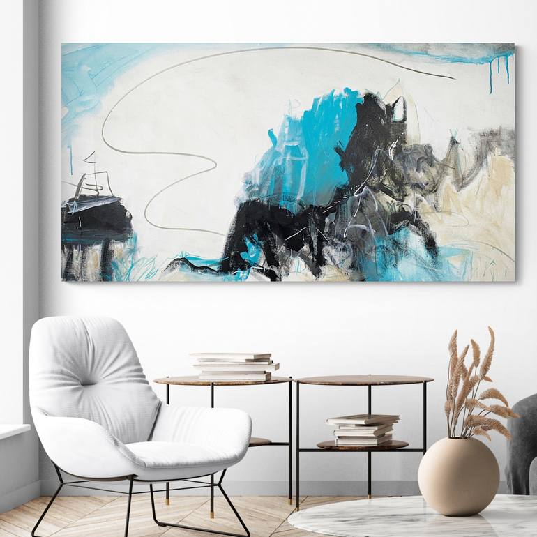Original Abstract Beach Painting by Cheryl Harrison