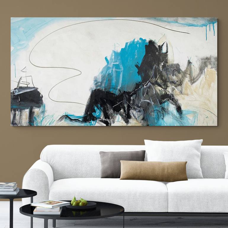 Original Abstract Beach Painting by Cheryl Harrison