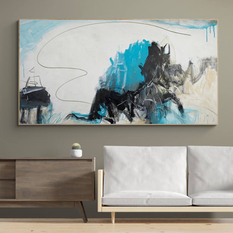 Original Abstract Beach Painting by Cheryl Harrison
