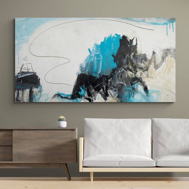 Original Abstract Beach Painting by Cheryl Harrison