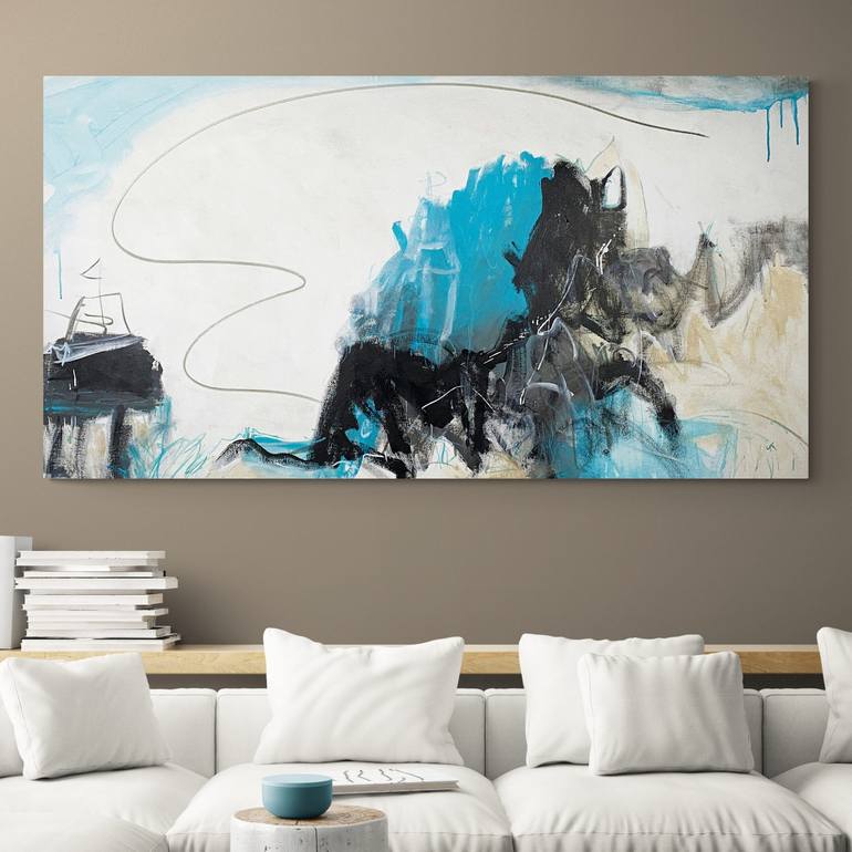 Original Abstract Beach Painting by Cheryl Harrison