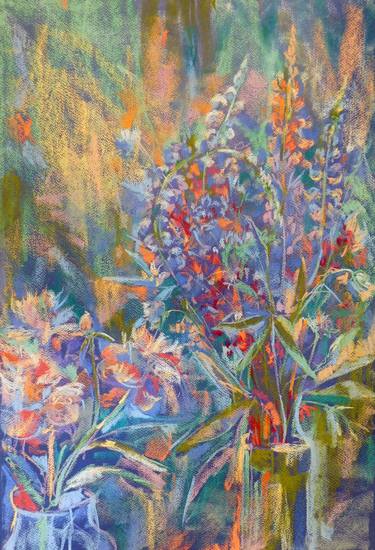 Original Impressionism Floral Drawings by Barbara Vasileva