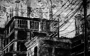 Original Abstract Architecture Printmaking by Fawaz Rob