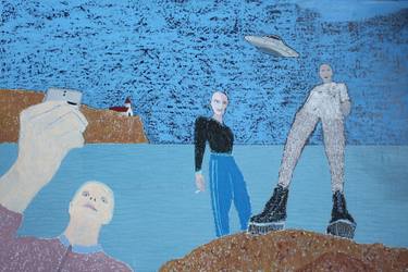 Original Figurative People Painting by Patrick Gourgouillat