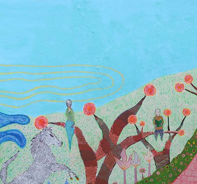Original Figurative Landscape Painting by Patrick Gourgouillat
