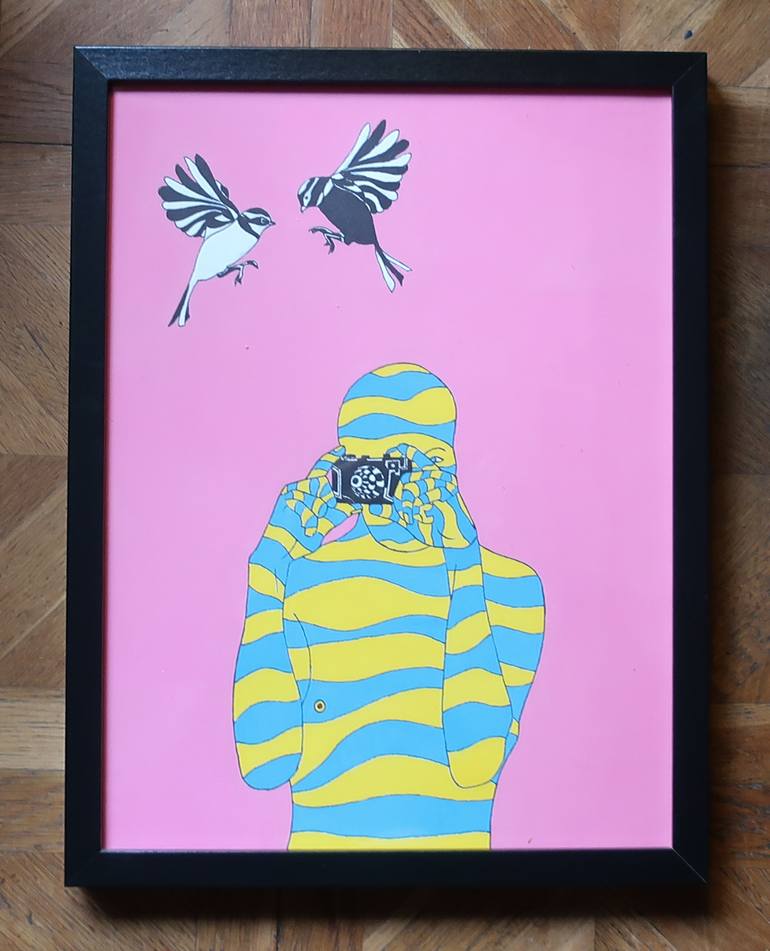 Original Figurative People Painting by Patrick Gourgouillat