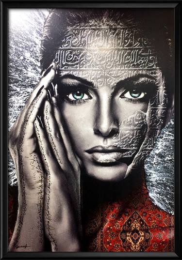 Original Art Deco Portrait Mixed Media by Ali Youssefi