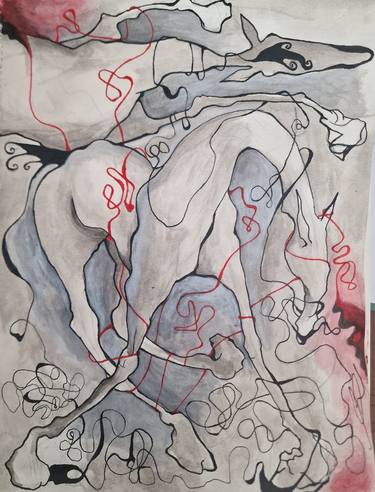 Print of Abstract Horse Drawings by Miglena Kyulavska-Dimitrova