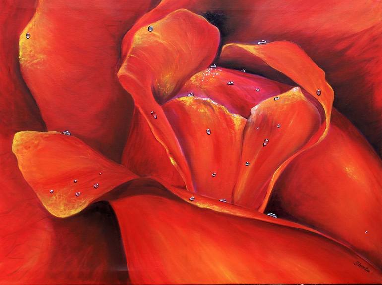 Roses are Red Painting by Shveta Saxena | Saatchi Art