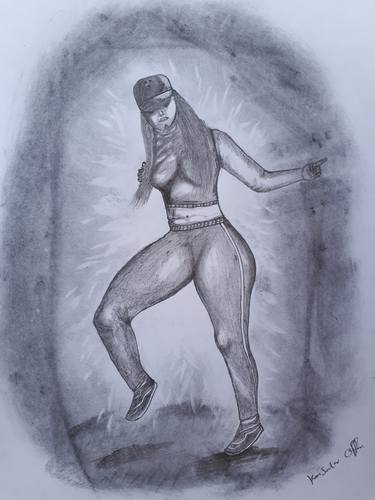 Original Figurative Performing Arts Drawings by Victor Offor
