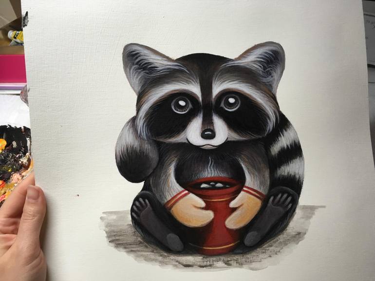 Original Illustration Animal Painting by Katya Garipova