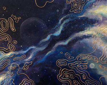 Original Abstract Expressionism Outer Space Paintings by Katya Garipova