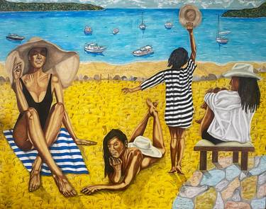 Original Beach Paintings by Huseyin Ak