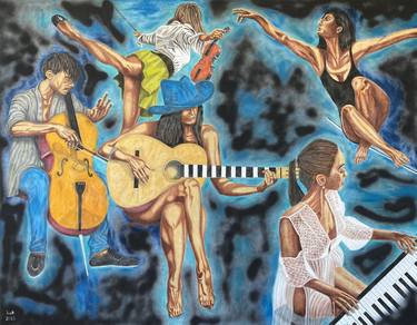 Original Expressionism Music Paintings by Huseyin Ak