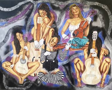 Original Expressionism Music Paintings by Huseyin Ak