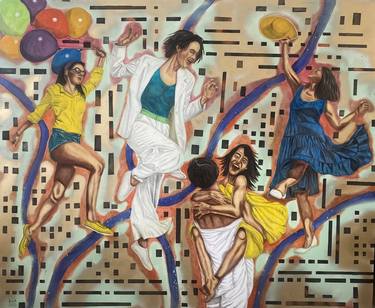Original Expressionism People Painting by Huseyin Ak