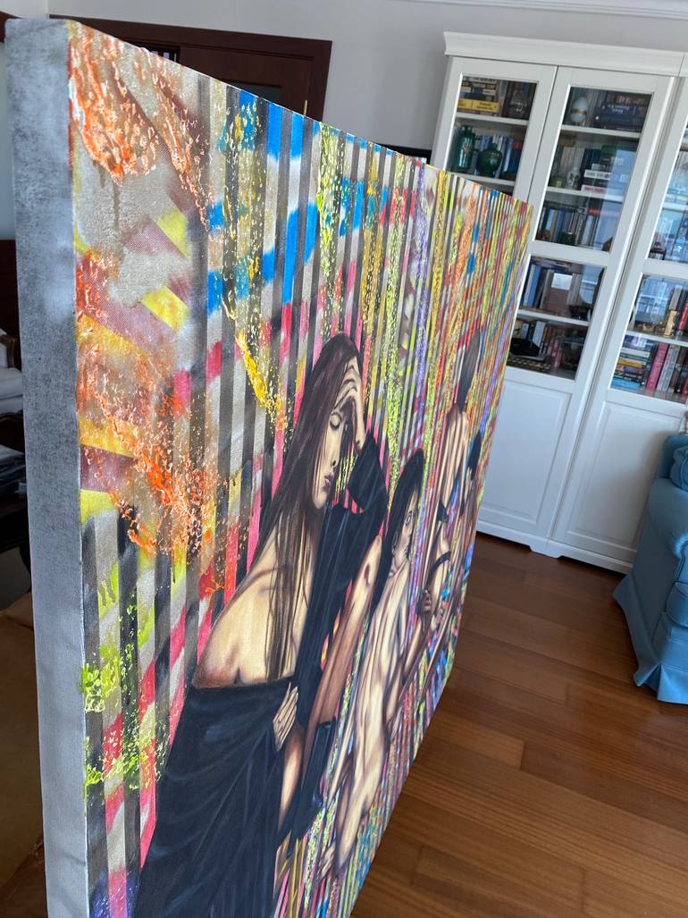 Original Expressionism Erotic Painting by Huseyin Ak