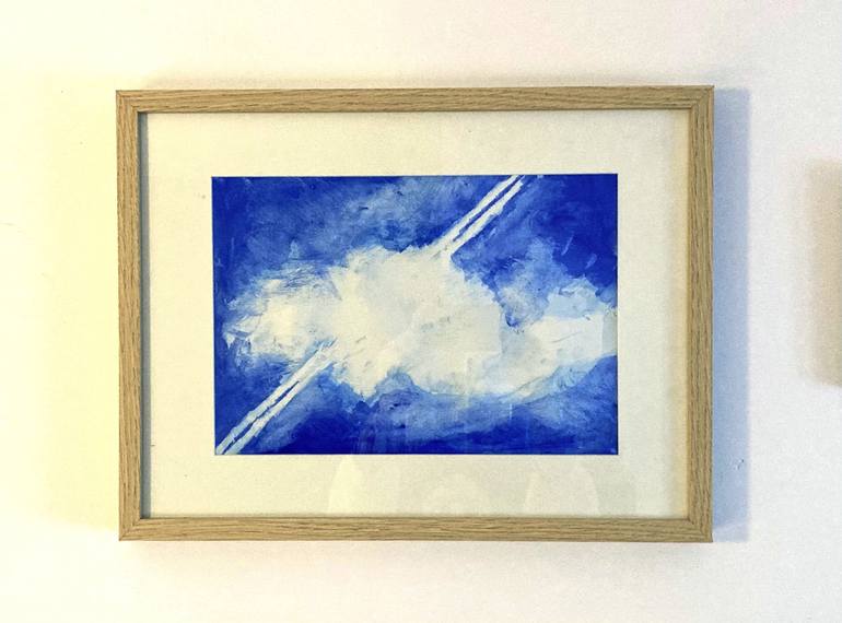 Original Airplane Painting by Julia Slonecka