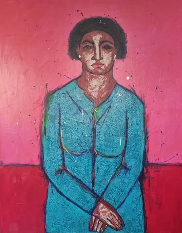 Original Figurative Women Paintings by Rediet Sisay Welk