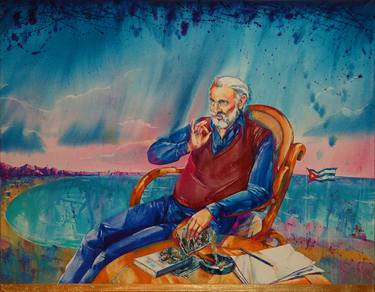 "MEMORY, the ISLAND of FREEDOM," canvas, gouache, gold leaf. 120 х 150 see Tashkent, 2016. thumb