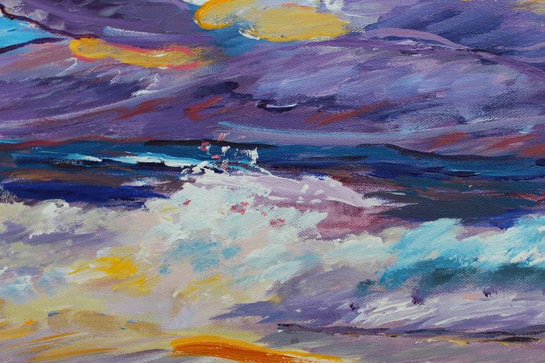 Original Expressionism Beach Painting by Kathy Lechler