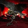 This work was made of hot forged metal by me. Each feather was made manually. The body was made of iron. The body itself is airtight. The eyes were made of glass. The owl sits on its own in the snag. The snag was also made of metal. 
This work is no longer available. 
But I will gladly make one for you. There will be no exact copy. Since this is a handcrafted work. But I promise you, it will be no worse. I put my heart and soul into every art. In every art I do, there are only positive emotions.