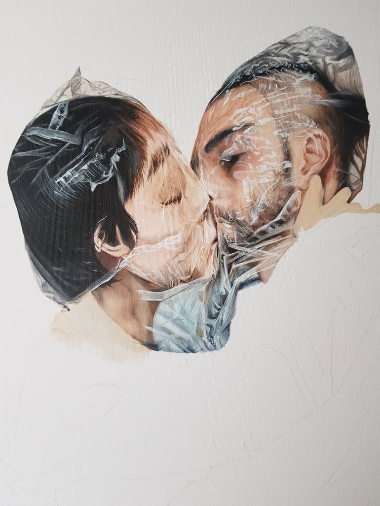 Original Photorealism Love Painting by Natalya Amirova