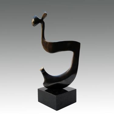 Copy of The Twelfth Hebrew Letter Lamed in cast bronze on granite (stylized version) thumb