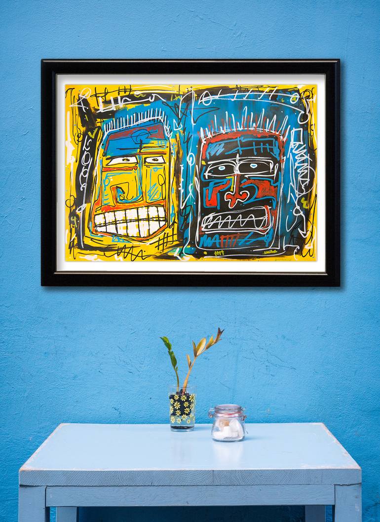 Original Street Art People Painting by Piotrek Janusz