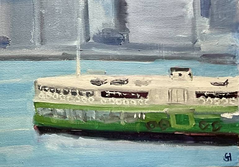 Original Impressionism Boat Painting by Geoff Hargraves