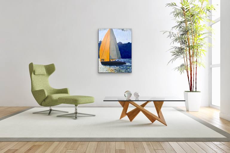 Original Sailboat Painting by Geoff Hargraves