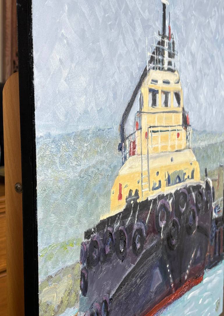 Original Impressionism Boat Painting by Geoff Hargraves