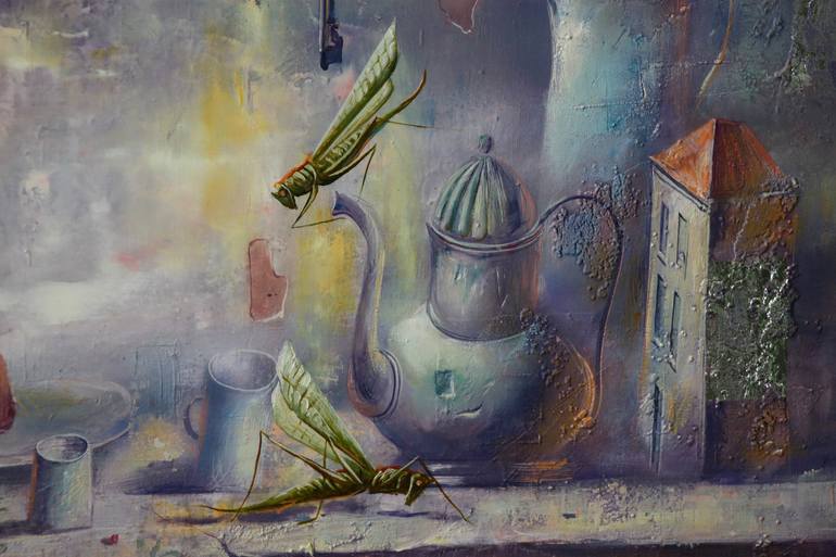 Original Surrealism Still Life Painting by Alexandre Dobrodiy