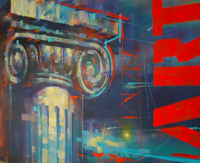 Original Art Deco Architecture Painting by Alexandre Dobrodiy