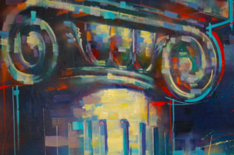 Original Art Deco Architecture Painting by Alexandre Dobrodiy