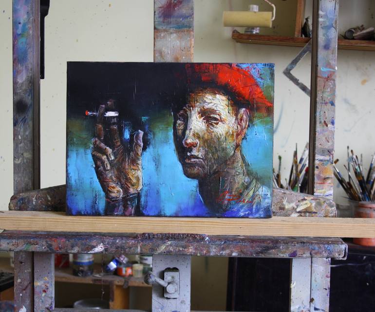 Original Figurative Men Painting by Alexandre Dobrodiy