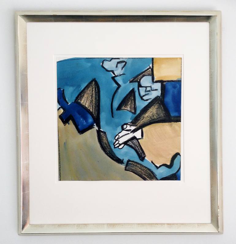 Original Cubism Abstract Painting by B a r b a r a Schneider