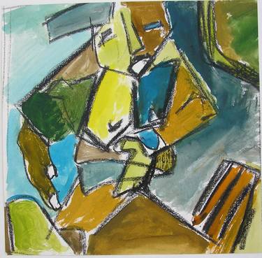 Original Cubism Abstract Paintings by B a r b a r a Schneider