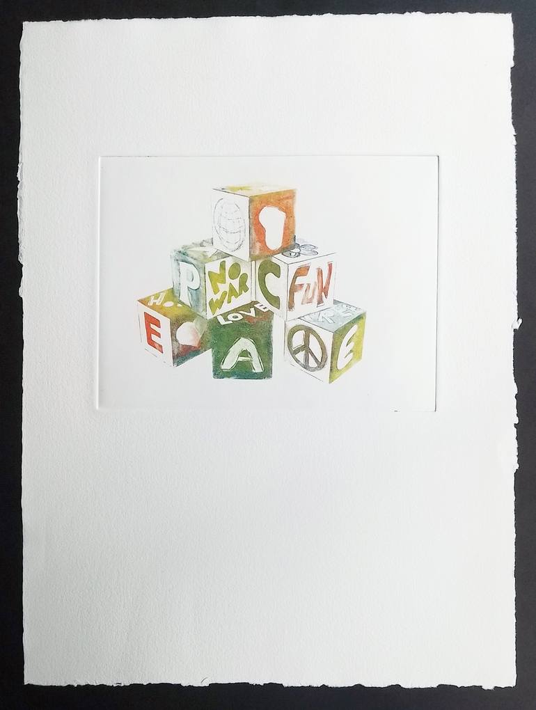 Original Abstract Love Printmaking by B A R B A R A Schneider