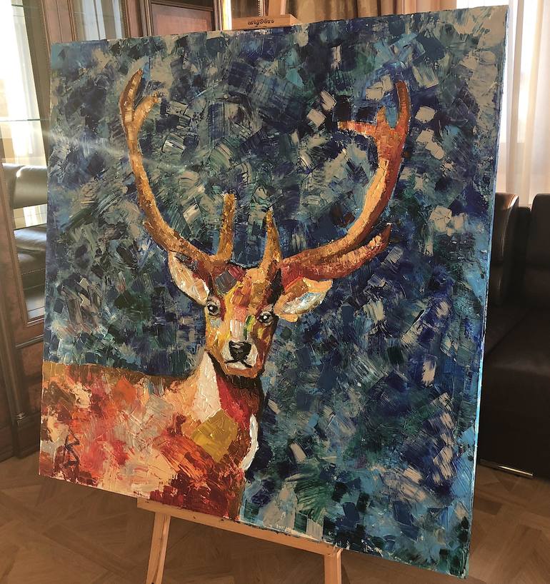 Original Abstract Animal Painting by Veronika Bulgakova