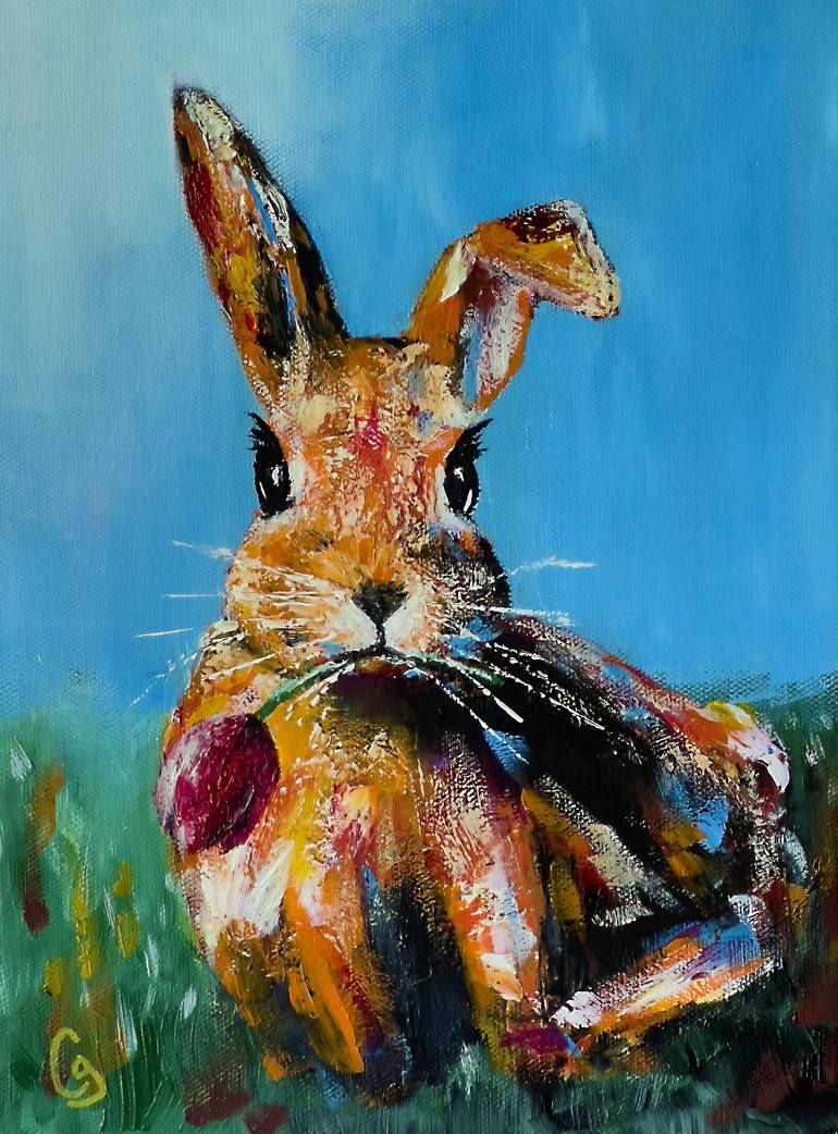 Guilty Rabbit 9x12 Framed Oil Painting Painting by Craig Granato ...