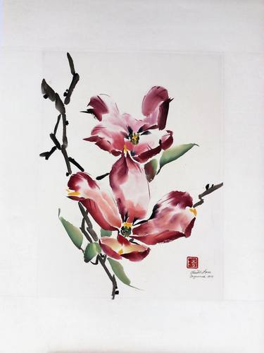 Original Fine Art Floral Paintings by Christel Lane