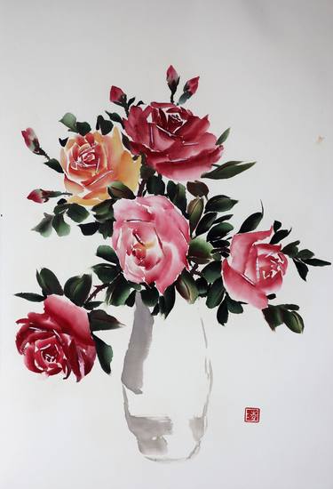 Original Impressionism Floral Paintings by Christel Lane