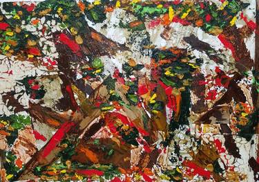 Original Abstract Expressionism Abstract Collage by Susan Veerman