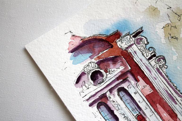 Original Illustration Architecture Painting by Svetlana Wittmann