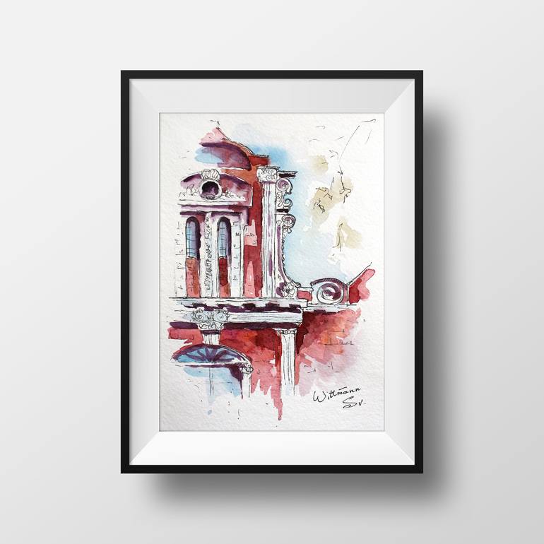 Original Illustration Architecture Painting by Svetlana Wittmann