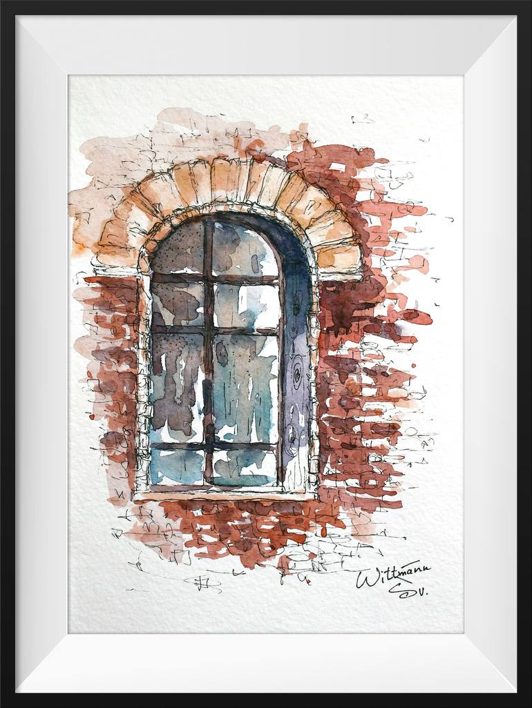 Original Illustration Architecture Painting by Svetlana Wittmann