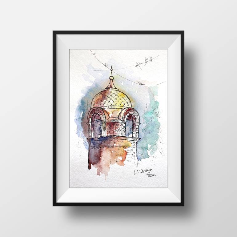 Original Illustration Architecture Painting by Svetlana Wittmann