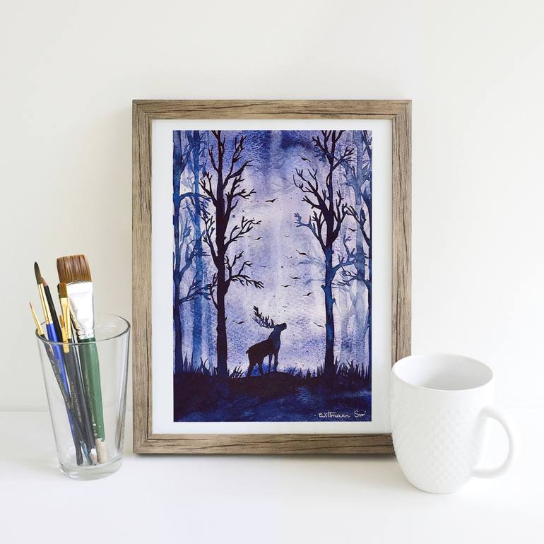 Original Minimalism Animal Painting by Svetlana Wittmann