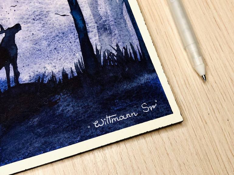 Original Minimalism Animal Painting by Svetlana Wittmann